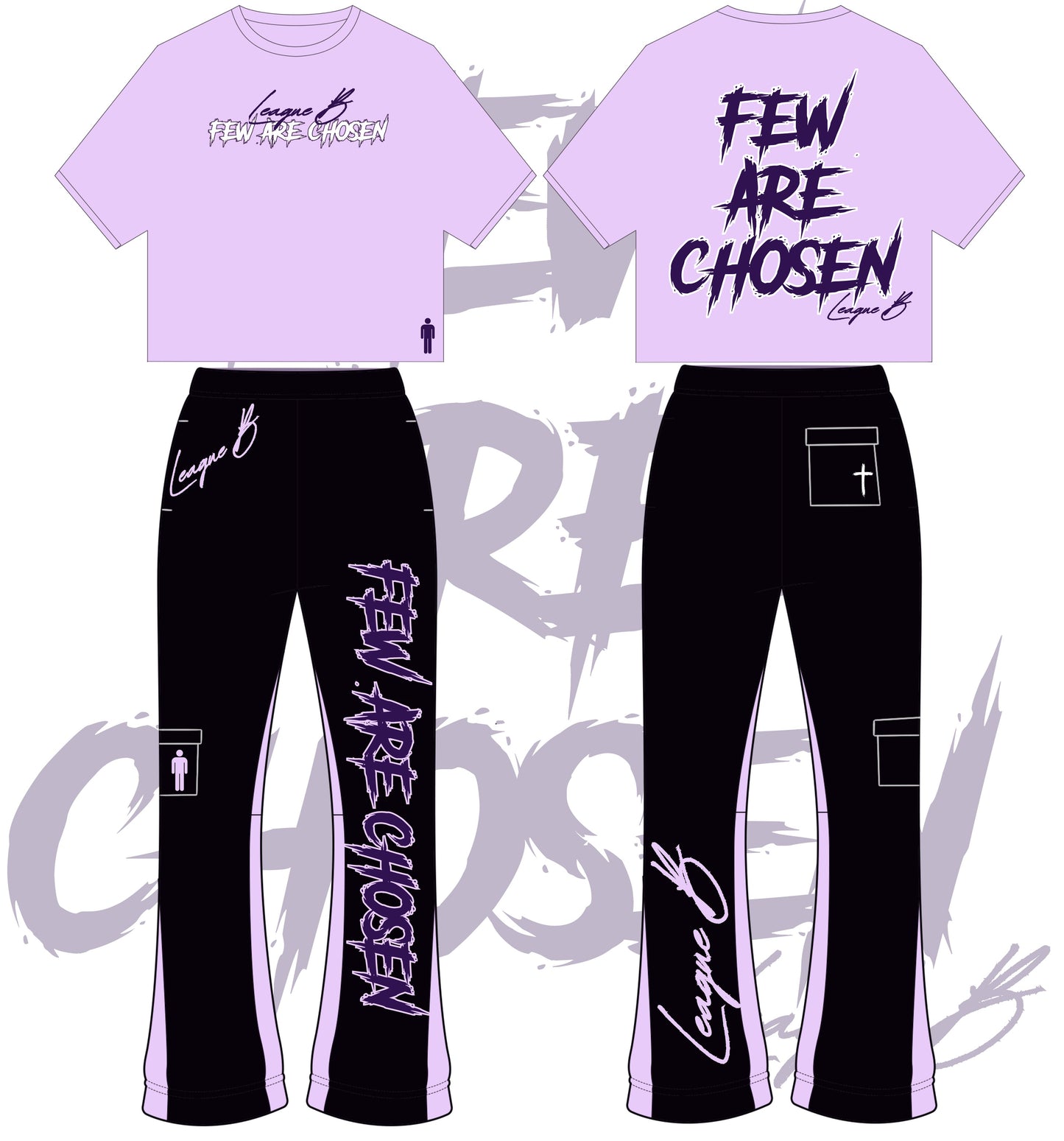 Few Are Chosen Flared Track Pants (Purple)