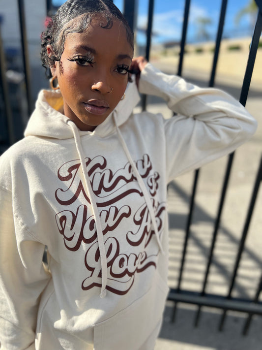 “Know That You Are Loved” Cream Hoodie