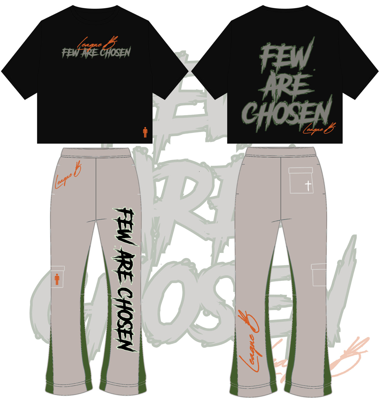 Few Are Chosen Flared Track Pants (Grey)