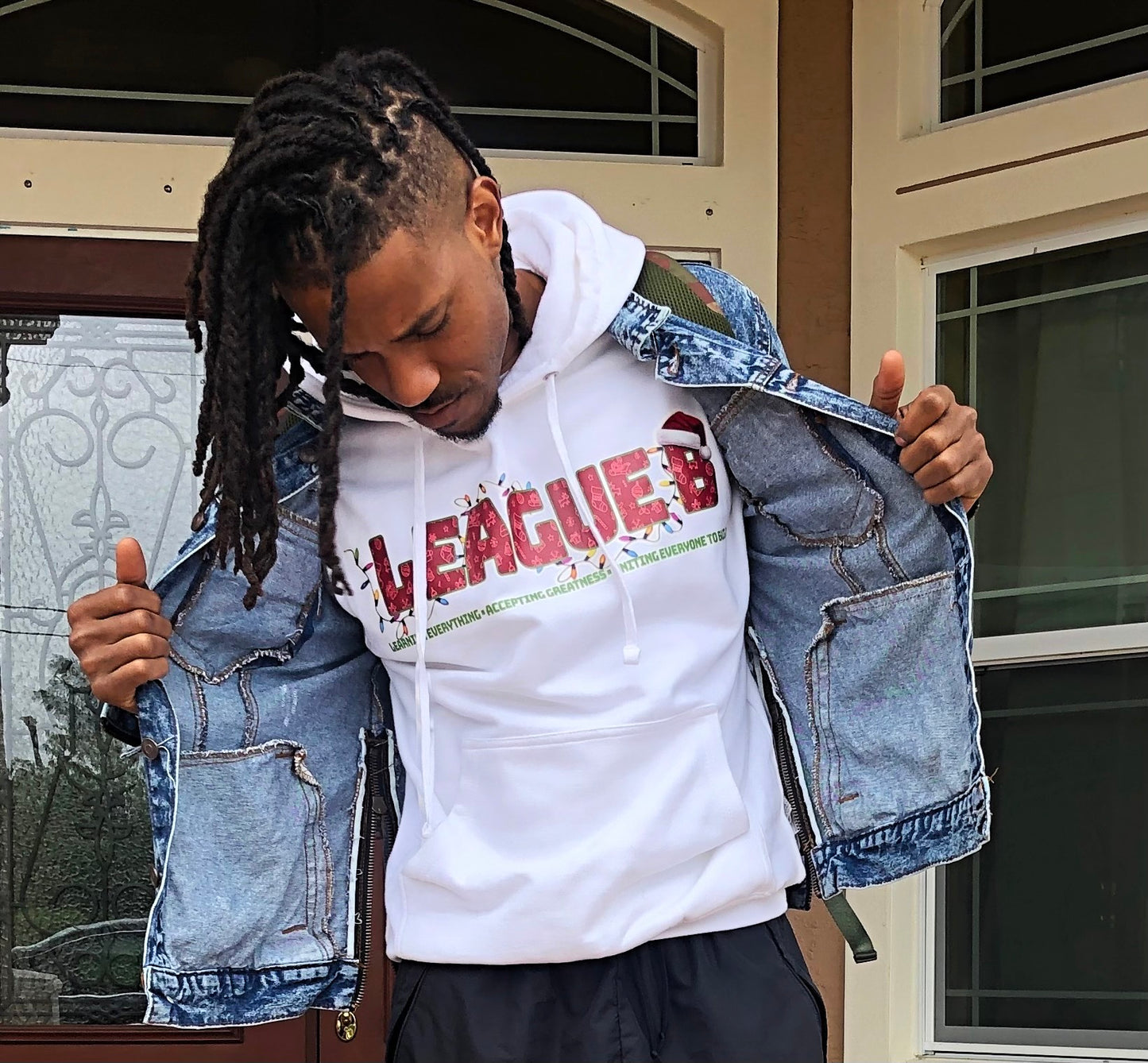 League B Holiday Hoodie (White)